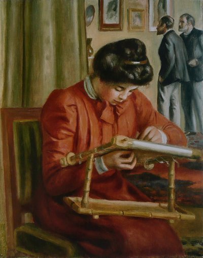 Christine Lerolle che ricama da Pierre Auguste Renoir